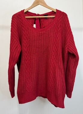 Torrid Red Cableknit Sweater Sz1 (14–16)